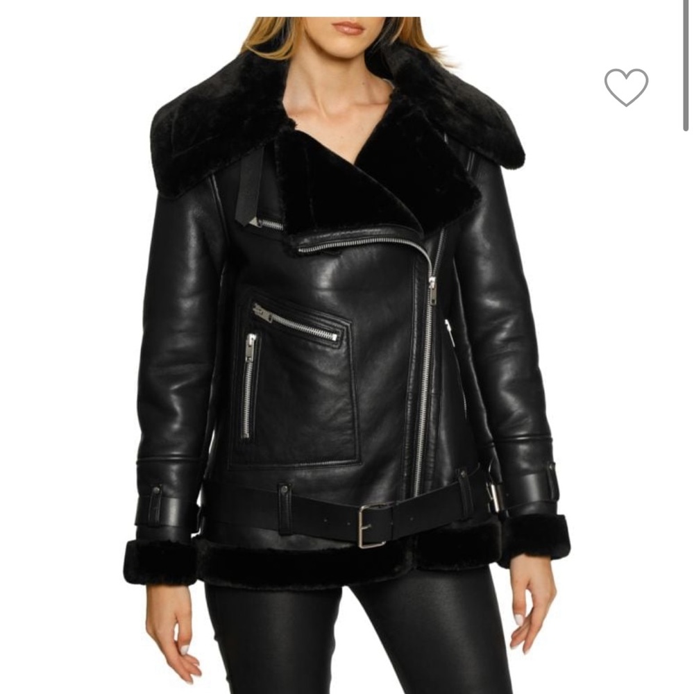 WALTER BAKER
Celine Leather Faux Fur Jacket